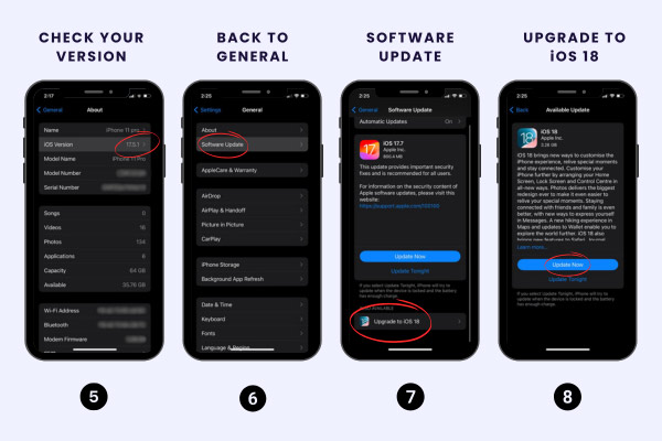 Activate RCS Messaging on iOS - Upgrade to version iOS 18