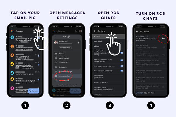 Activate RCS Messaging on Android - Turn on RCS Messaging on Android